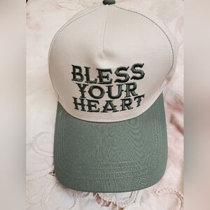Forest Green BLESS YOUR HEART Ball Cap Trucker Hat NWT